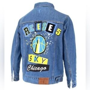 Angel Reese Chicago Sky Women’s WNBA Blue Denim Jacket Size M Brand New